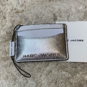 NWT Marc Jacobs Trademarc Metallic Silver Card Holder